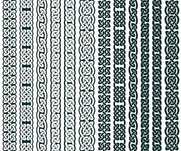 celtycki wzory kolekcja - styl celtycki stock illustrations