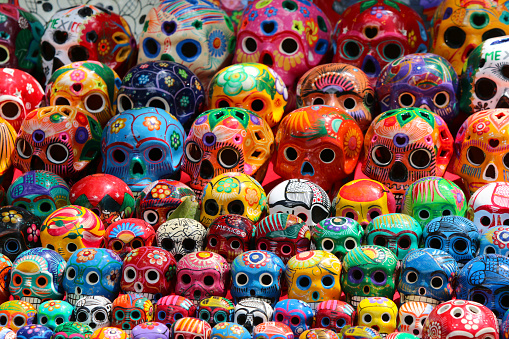 A calavera is a representation of a human skull. The term is most often applied to decorative or edible skulls made (usually by hand) from either sugar (called Alfeñiques) or clay which are used in the Mexican celebration of the Day of the Dead (Día de los Muertos) and the Roman Catholic holiday All Souls' Day.