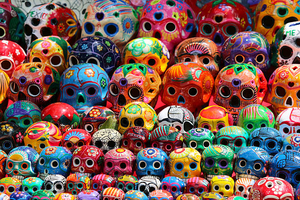 Mexican Ceramic Skulls stock photo