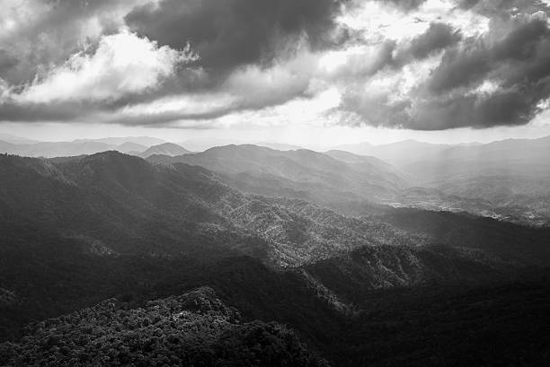 istock mountain and sunbeam in black and white color 501088156