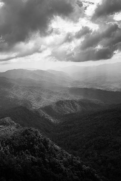 istock sunbeam shining on mountain. black and white color 501088480