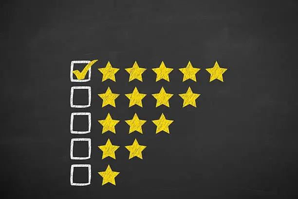 Photo of Rating Stars Concept on Blackboard