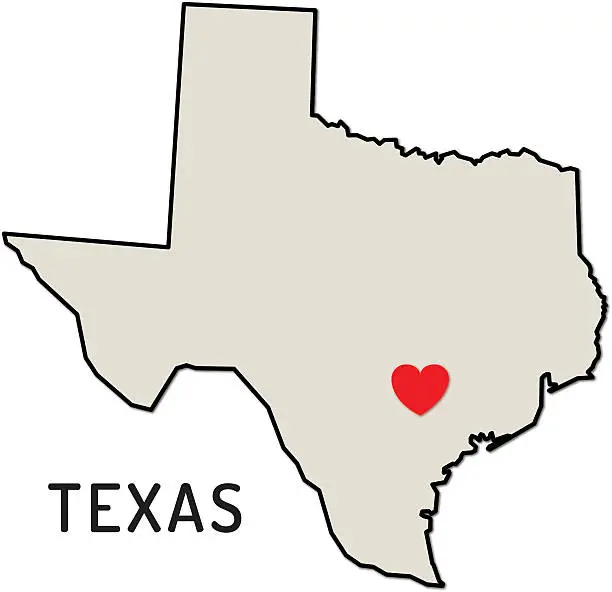 Vector illustration of Love Texas State