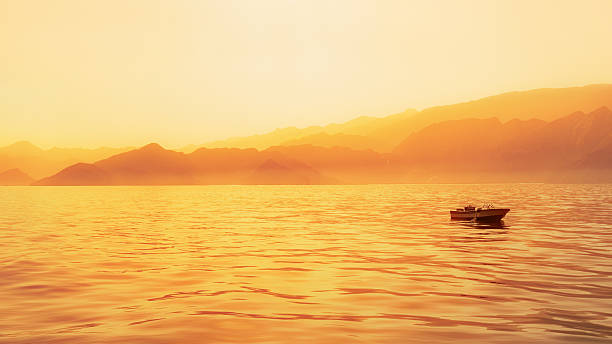 Golden hour capture of Indian ocean shore stock photo