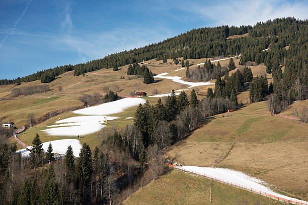 istock Lack of Snow, Global Warming, Ski Slope, Snow Cannon 501094074