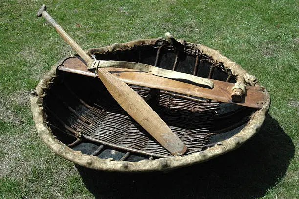An ancient coracle boat