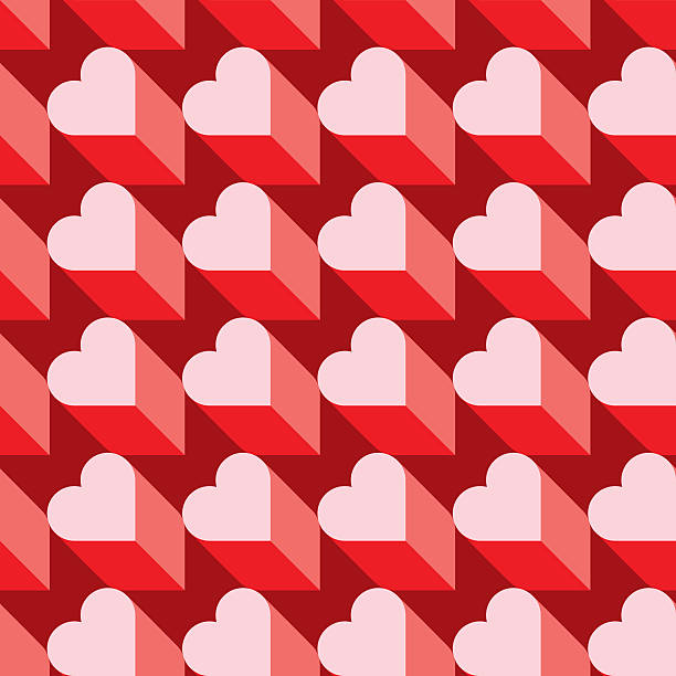 seamless heart pattern. ideal for valentine's day wrapping paper. - sevgililer günü kartı illüstrasyonlar stock illustrations