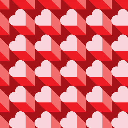 Seamless Heart Pattern in Vector Format. Ideal for Valentine's Day Wrapping Paper.