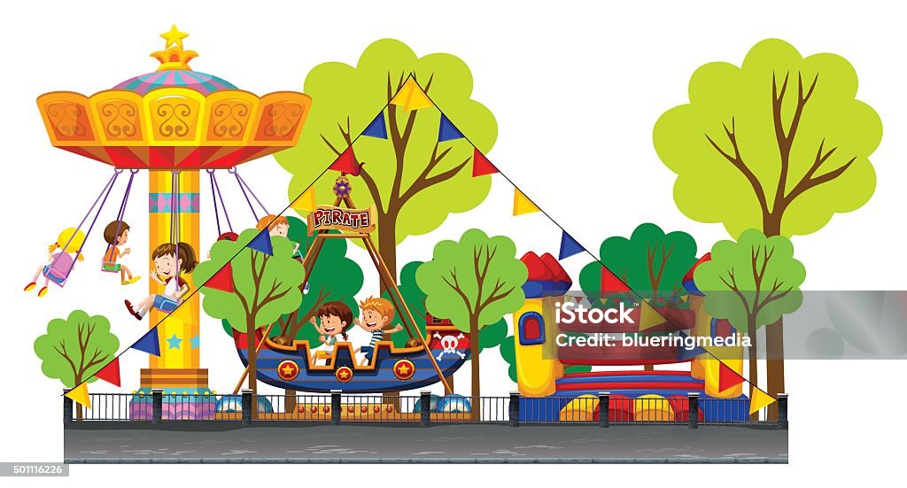 Fete Animation Rides Different Rides Carnival Stock Illustration - Download Image Now ...