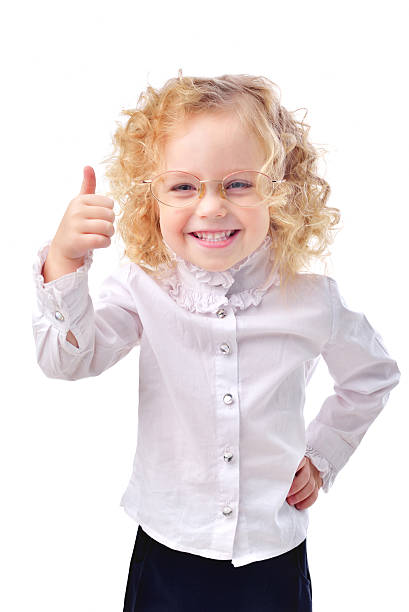 istock little girl with books isolated one white 501119320