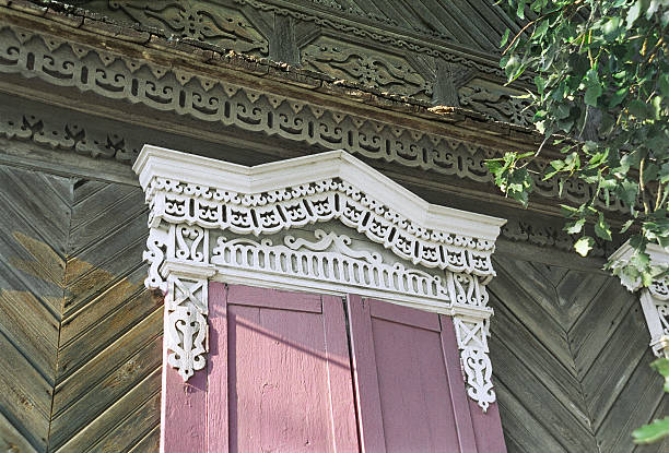istock Part of Old Russian window 501119554