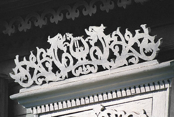 istock Fragment of the old Russian window . 501121098