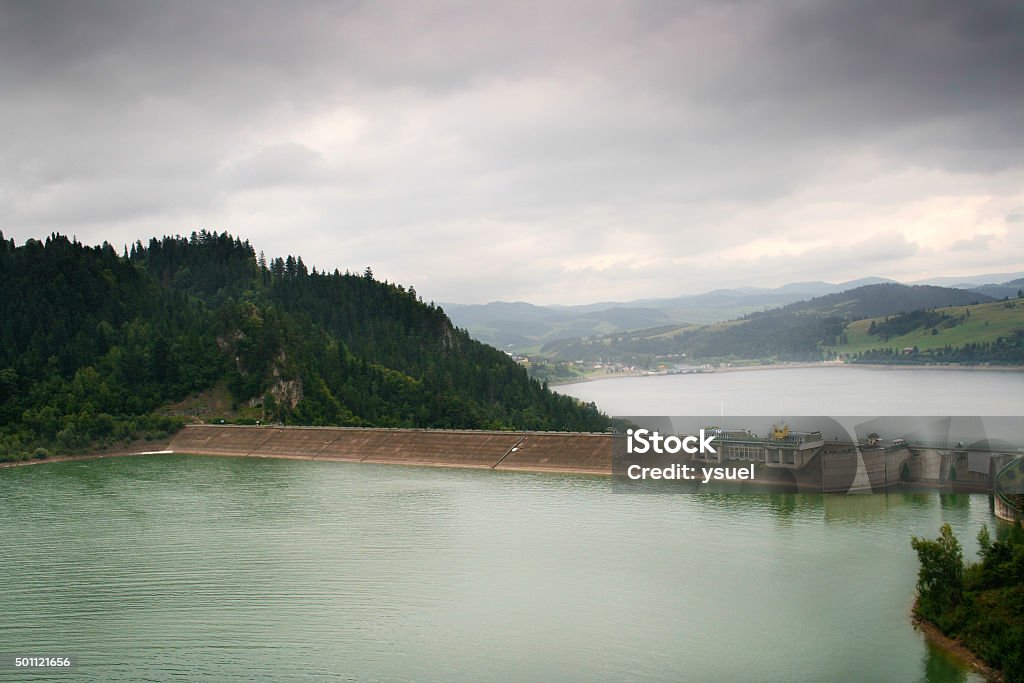 Czorsztyn Dam Dam on Czorsztynskie lake. Niedzica Hydroelectric Facility. Czorsztyn, Poland. 2015 Stock Photo