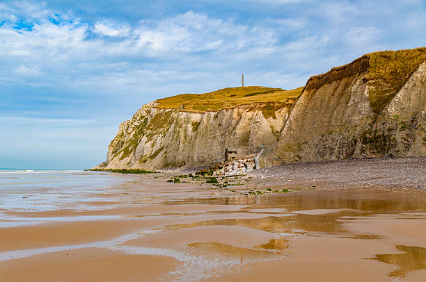 Normandy Coast with white cliffs near Cote d'Opale, France