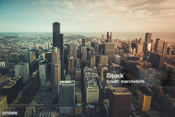 Financieros Distict Vista Aérea De Chicago Foto de stock y más banco de imágenes de Chicago - Illinois - Chicago - Illinois, Vista cenital, Illinois