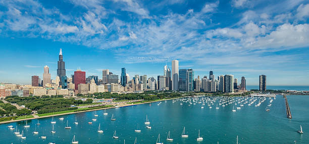 istock Chicago Skyline aerial view 501124868
