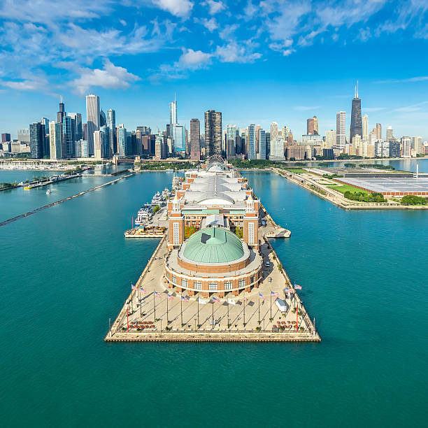 istock Chicago Skyline aerial view famous Pier 501124940