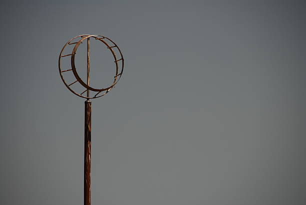 istock Rusted metal pole holding a metal ring-shaped piece 501125838