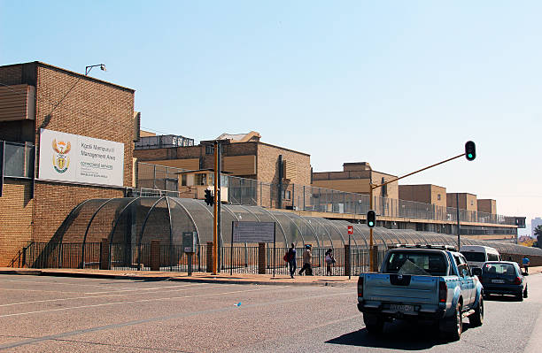 South Africa: Kgosi Mampuru II Correctional Centre in Pretoria Pretoria, South Africa - August 8, 2015: Exterior view of the Pretoria Central Prison, known as Kgosi Mampuru II Correctional Centre, is the main prison in the capital. It was the site of captial punishment during the apartheid era.  pretoria prison stock pictures, royalty-free photos & images