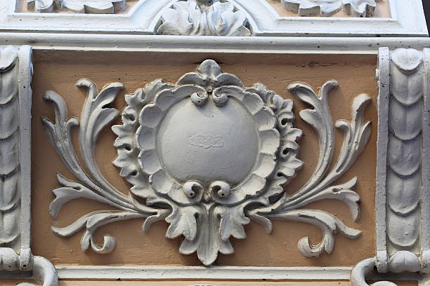istock Decoration from stucco on a wall of the ancient building 501126456