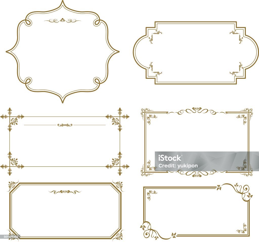 gold frame set Vector Border - Frame stock vector