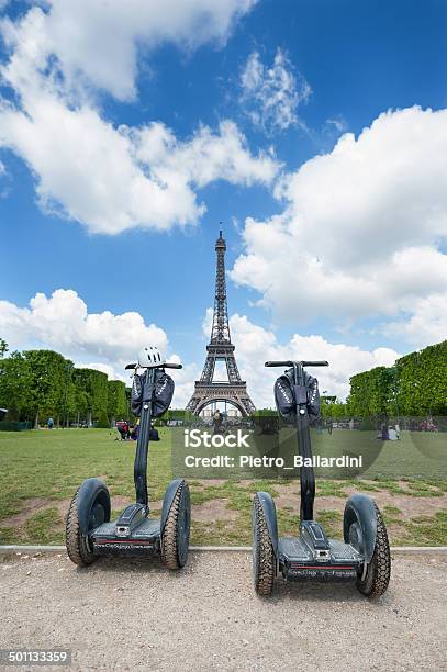 Segway Parked In Front The Eiffel Tower Stock Photo - Download Image Now - Exploration, Paris - France, Segway