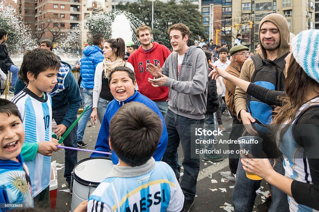 World Cup fanów zebrać, aby świętować w Kordoba - Zbiór zdjęć royalty-free (Argentyna)