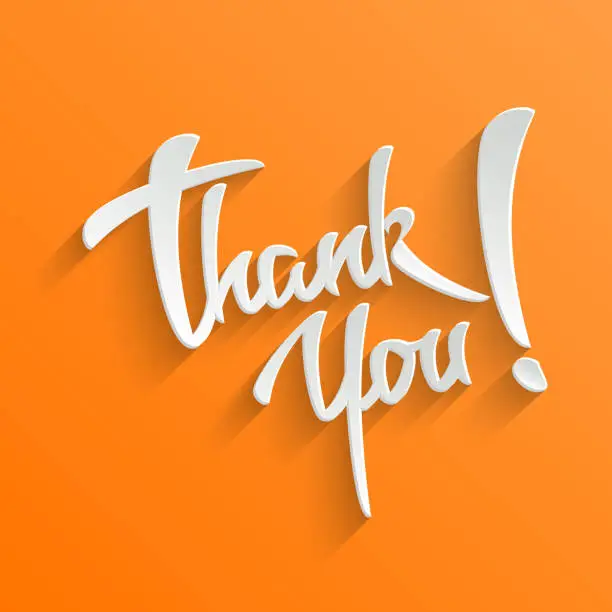 Vector illustration of Thank You lettering Greeting Card