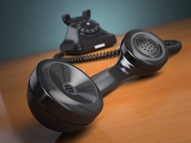 istock Vintage phone on green background. Hotline support concept. 501134459