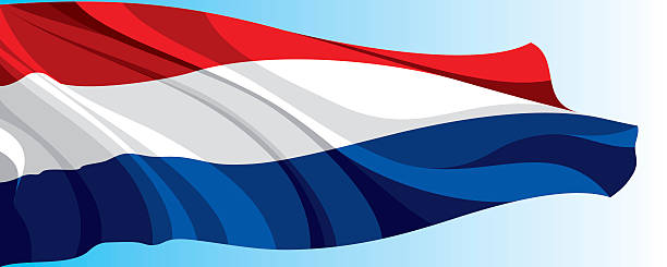 、オランダの国旗 ベクターアートイラスト