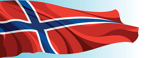 、ノルウェー国旗の ベクターアートイラスト