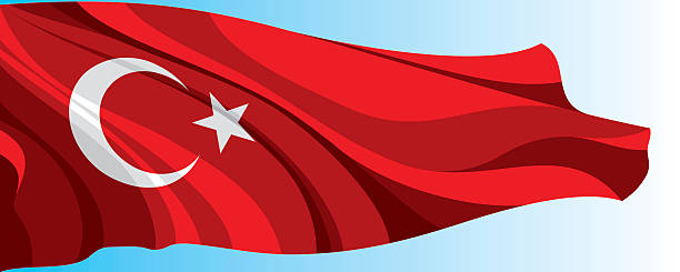 La bandera nacional de Turquía - ilustración de arte vectorial