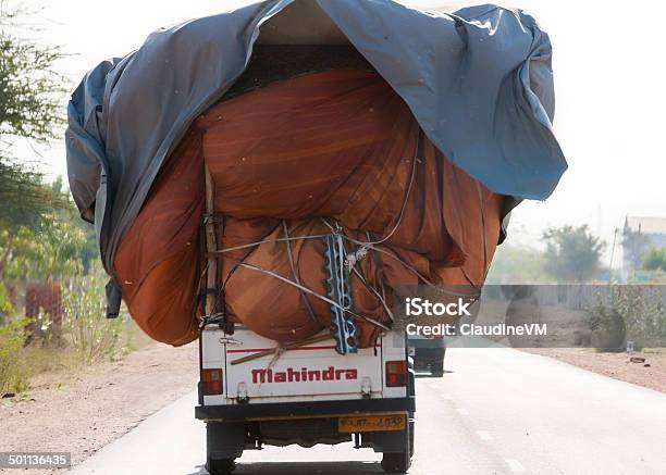 Mahindra Pickup Truck Overloaded Stock Photo - Download Image Now - Asia, Bag, Car
