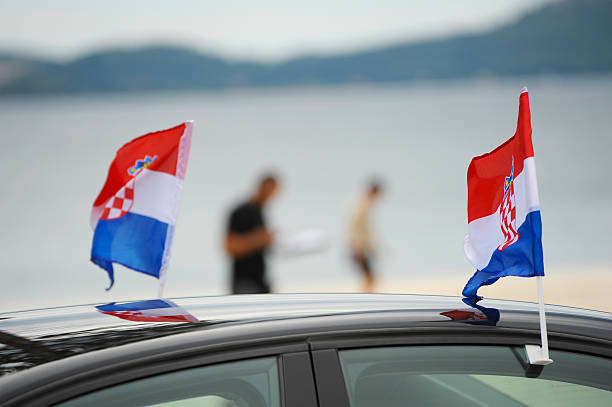 croatian flag mounted on the vehicle