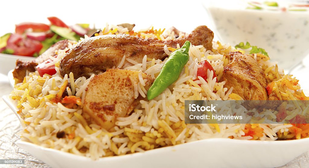 Chicken Biryani-3 Extremely delicious and spicy Hyderabadi chicken biryani Afghan Ethnicity Stock Photo