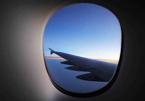istock Window view of the wing at dawn 501139947