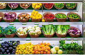 Fruits and vegetables on a supermarket