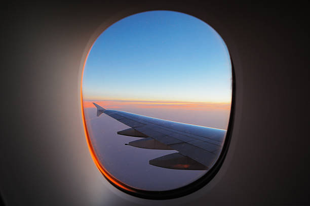 istock Window view of the wing at dawn 501140221