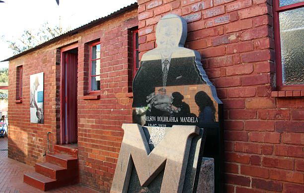 Soweto, South Africa - August 8, 2015: The historic Mandela House in Soweto. It was Nelson Mandela's home from 1946 until 1962 when he was incarcerated, then for eleven days after he was freed. Today it is one of the most visited sites in South Africa.