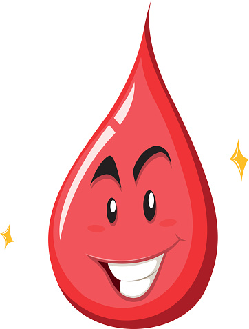 Drop of blood with happy face illustration