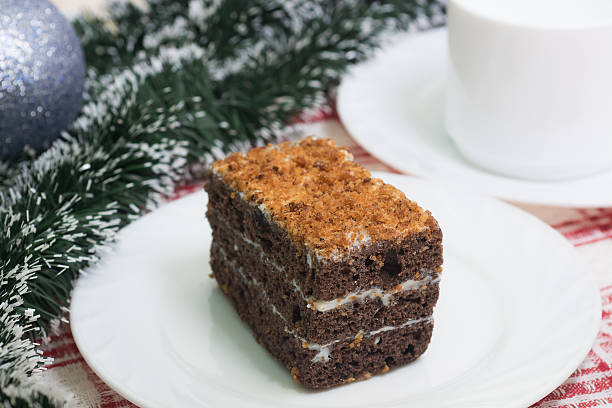 istock chocolate cake on a white plate for dessert 501148378