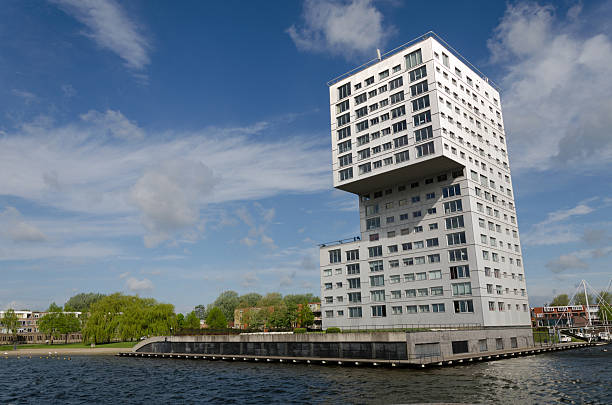 istock Modern apartment building at Weer water in Almere Stad 501149688
