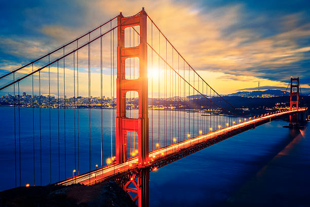istock Famous Golden Gate Bridge at sunrise 501149865