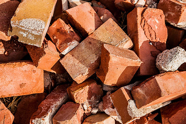 Pile of Red Bricks stock photo