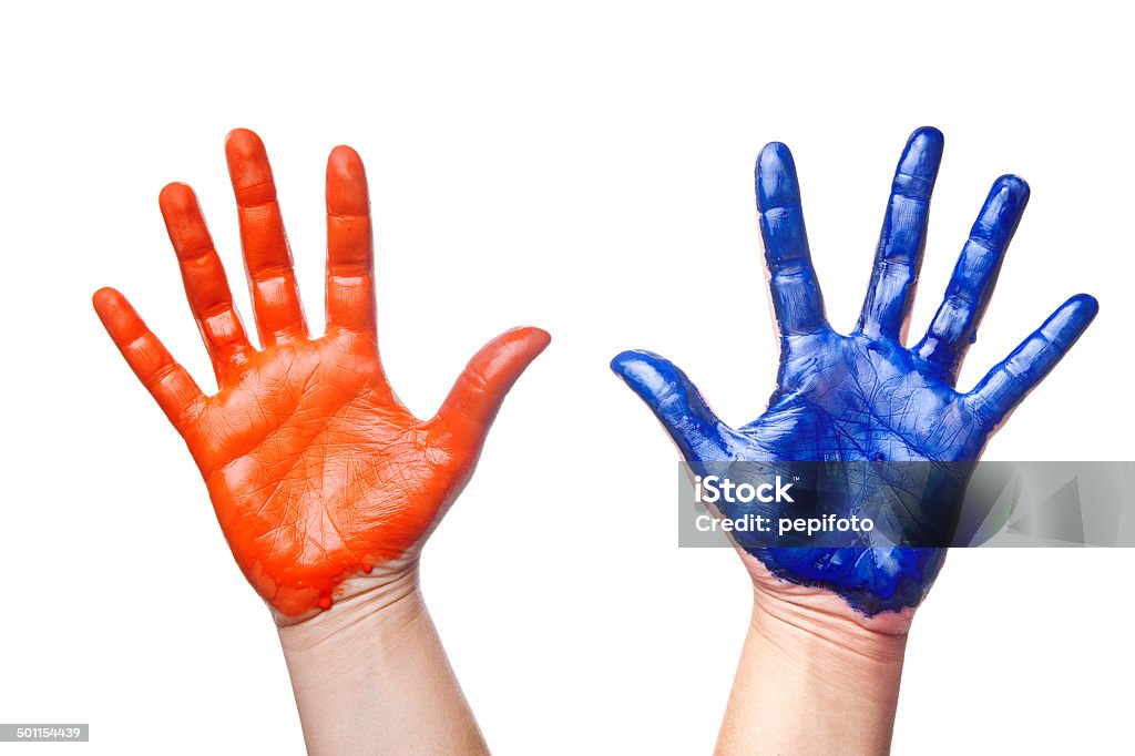 Farbe bemalten Händen - Lizenzfrei Bildender Künstler - Künstler Stock-Foto