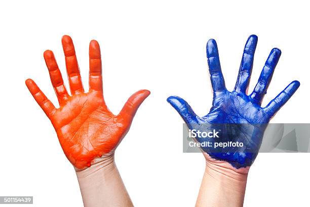 Farbe Bemalten Händen Stockfoto und mehr Bilder von Bildender Künstler - Künstler - Bildender Künstler - Künstler, Blau, Clipping Path