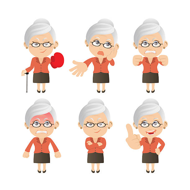 101 Grumpy Old Woman Illustrations & Clip Art - iStock | Grumpy old man,  Angry old woman, Old man