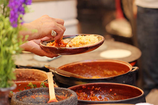 comida mexicana - mexican pots fotografías e imágenes de stock