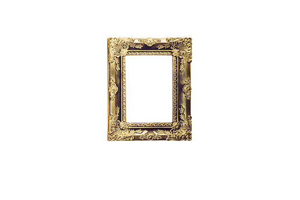 istock Wooden vintage frame isolated on white 501157322