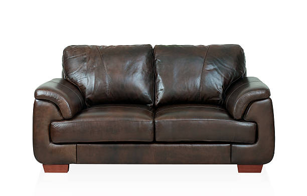 istock Luxurious brown leather bench isolated 501157503
